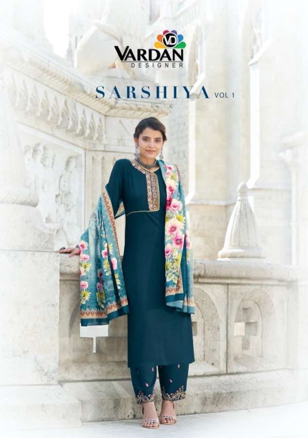 Vardan Designer  Sarshiya Vol 1 Rayon With fancy Readymade S...