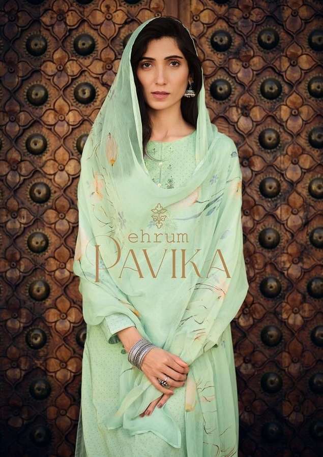 Varsha Fashion Ehrum Pavika Cotton With Fancy Work Dress Mat...