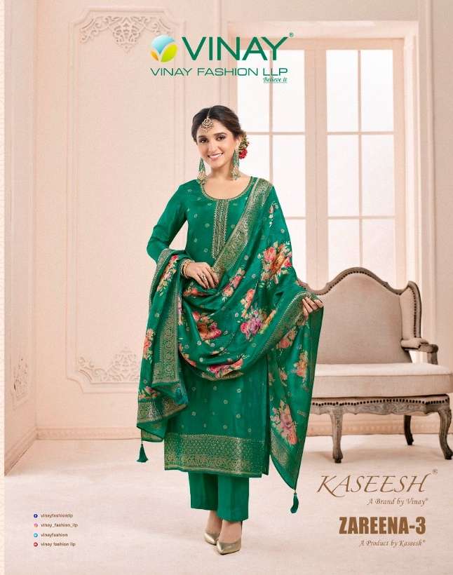 Vinay fashion kaseesh Zareena vol 3 dola Jacquard With Digit...