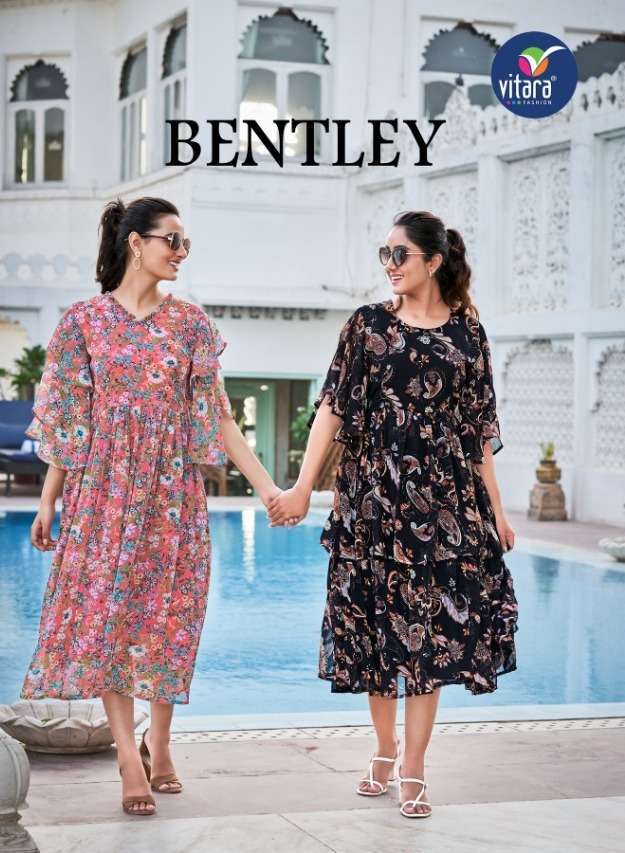 Vitara Fashion Bentley Georgette with Printed Fancy Short to...