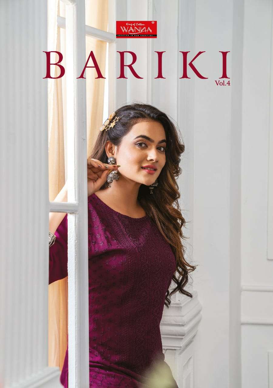 Wanna Bariki vol 4 rayon with fancy Handwork kurti collectio...