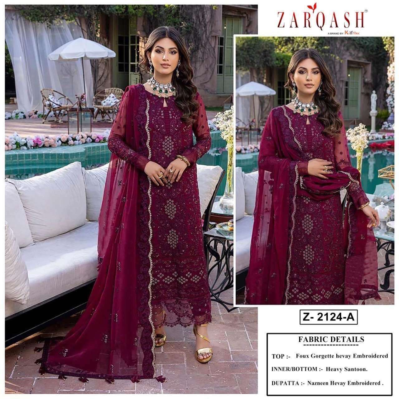 Zarqash Alif Georgette With Embroidery work Fancy Pakistani ...