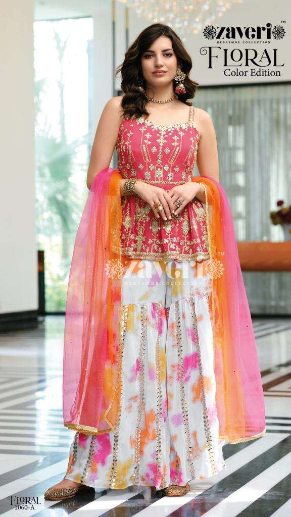 Zaveri Women Beauty Floral Color Edition Georgette With fanc...
