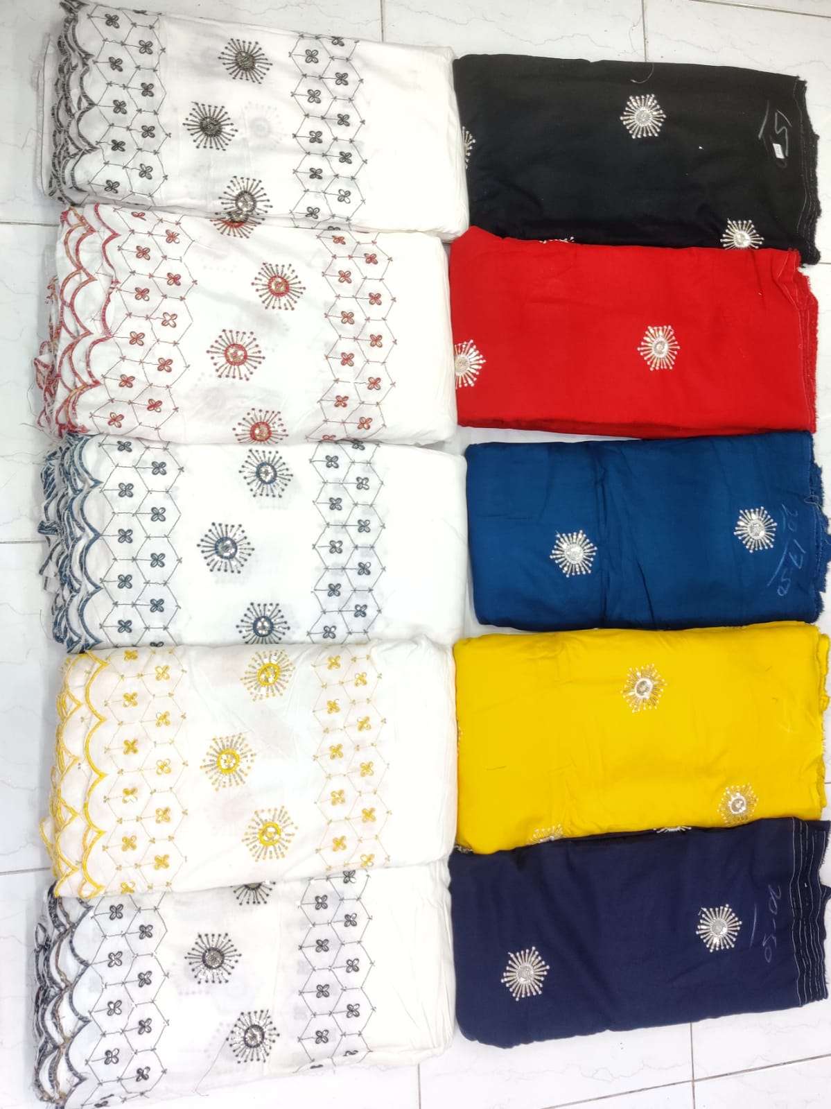 14 KG CONTRAST RAYON FABRIC WITH PLEASENT EMBROIDERY WHOLESA...