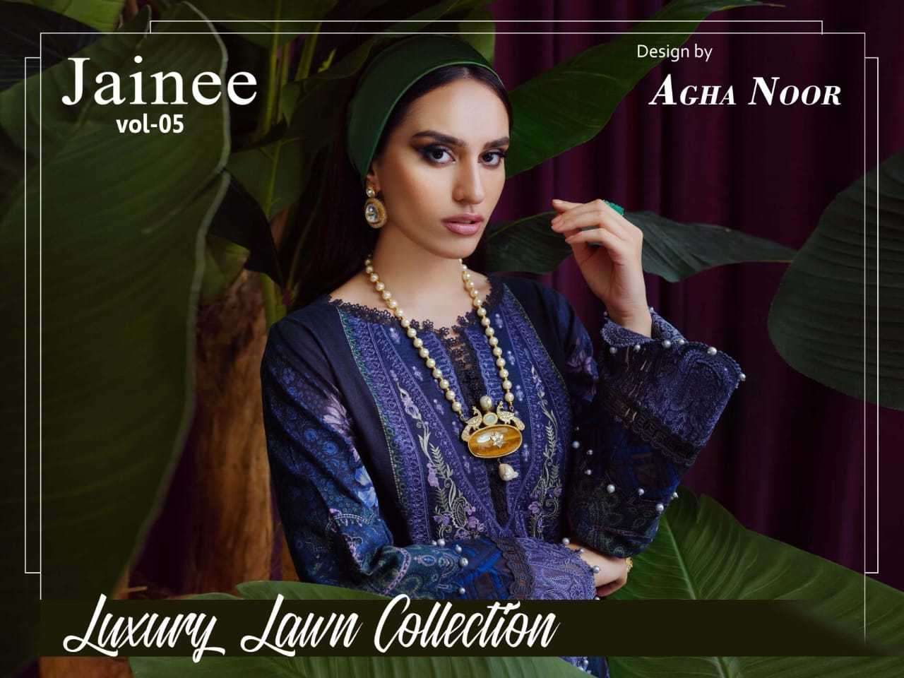 Agha Noor Jainee Vol 5 Luxury lawn Cotton Printed Salwar Kam...