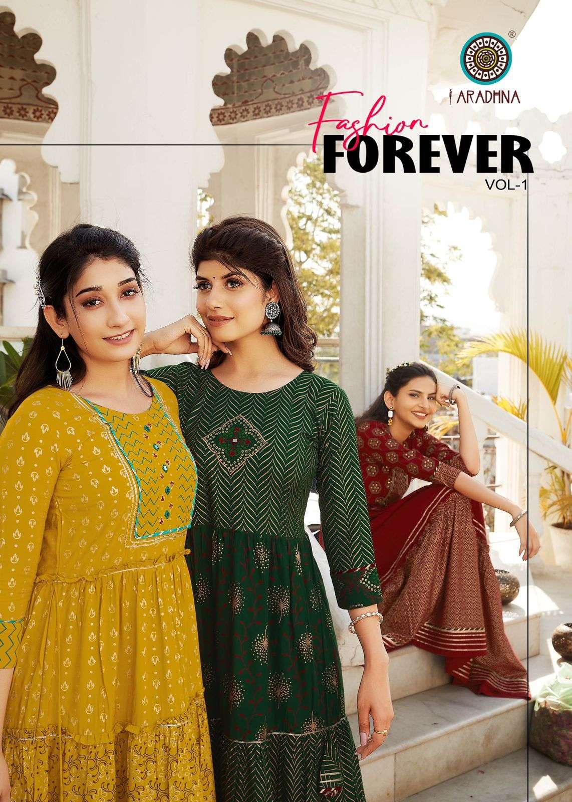 Aradhna Fashion Forever vol 1 Rayon With Fancy Work Long Gow...