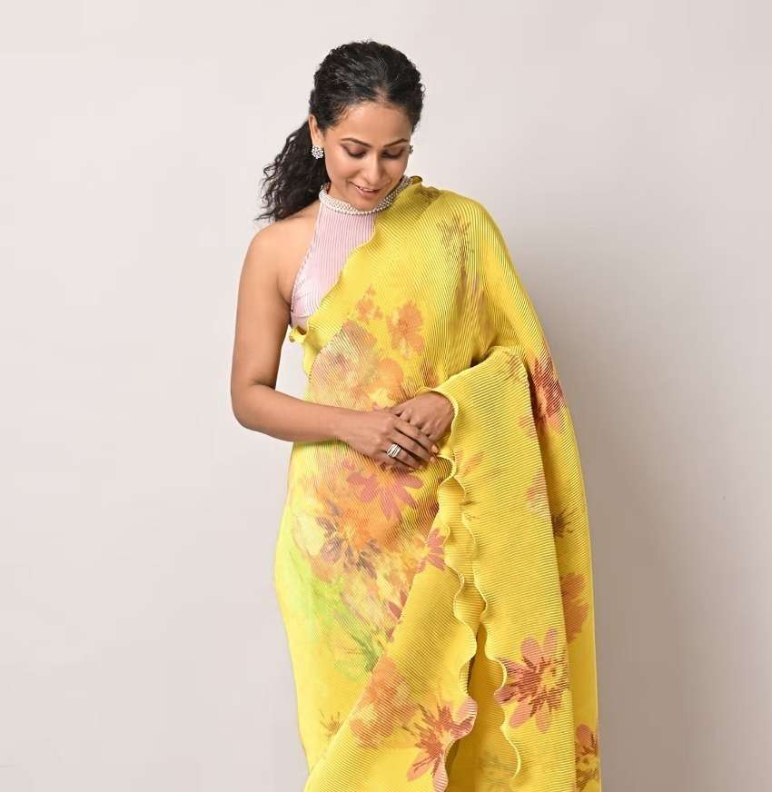 Chinon With Digital Print With Fancy Party wear Saree collec...