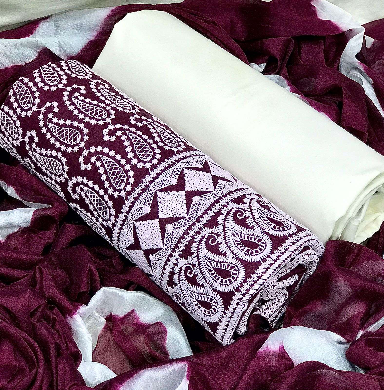 Cotton With Chikan work Dress Material collection 