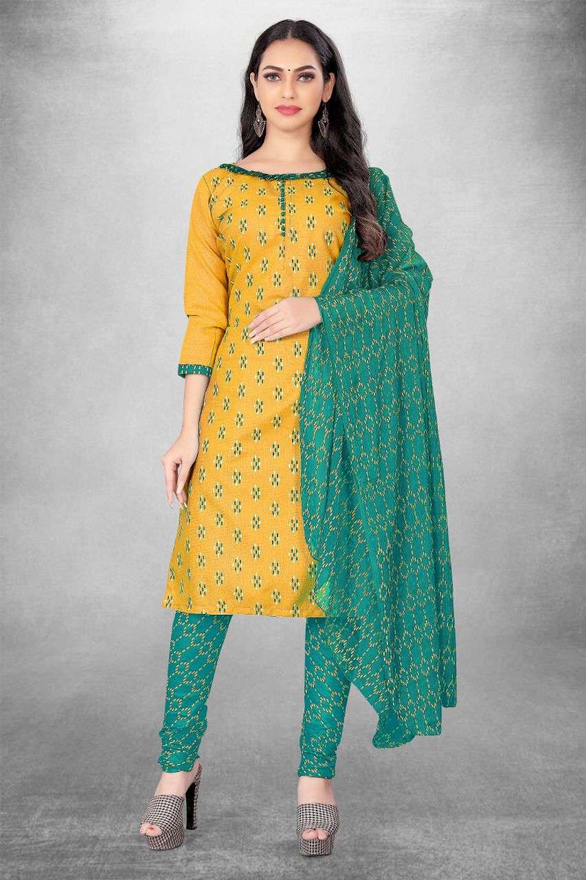 Cotton With Printed Regular Wear Dress Material collection a...