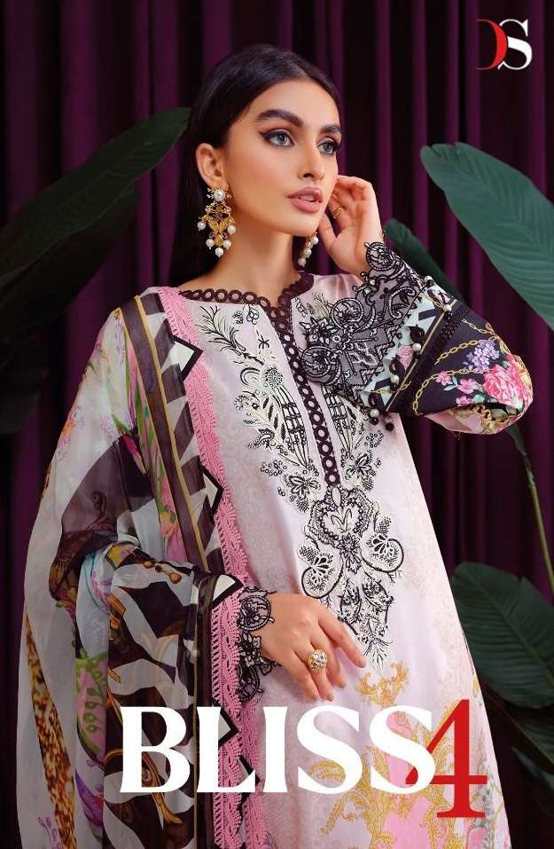 Deepsy Suits Bliss Lawn 22 Vol 4 Cotton With Embroidery Work...
