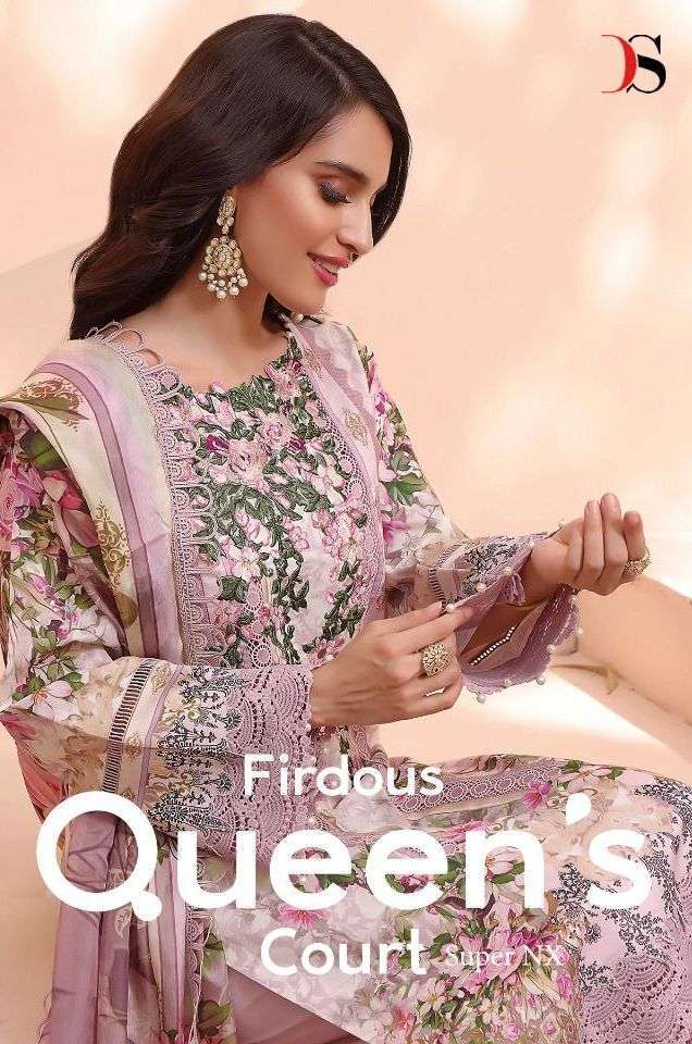 Deepsy Suits Firdous Queens Court Super NX Cotton With Embro...