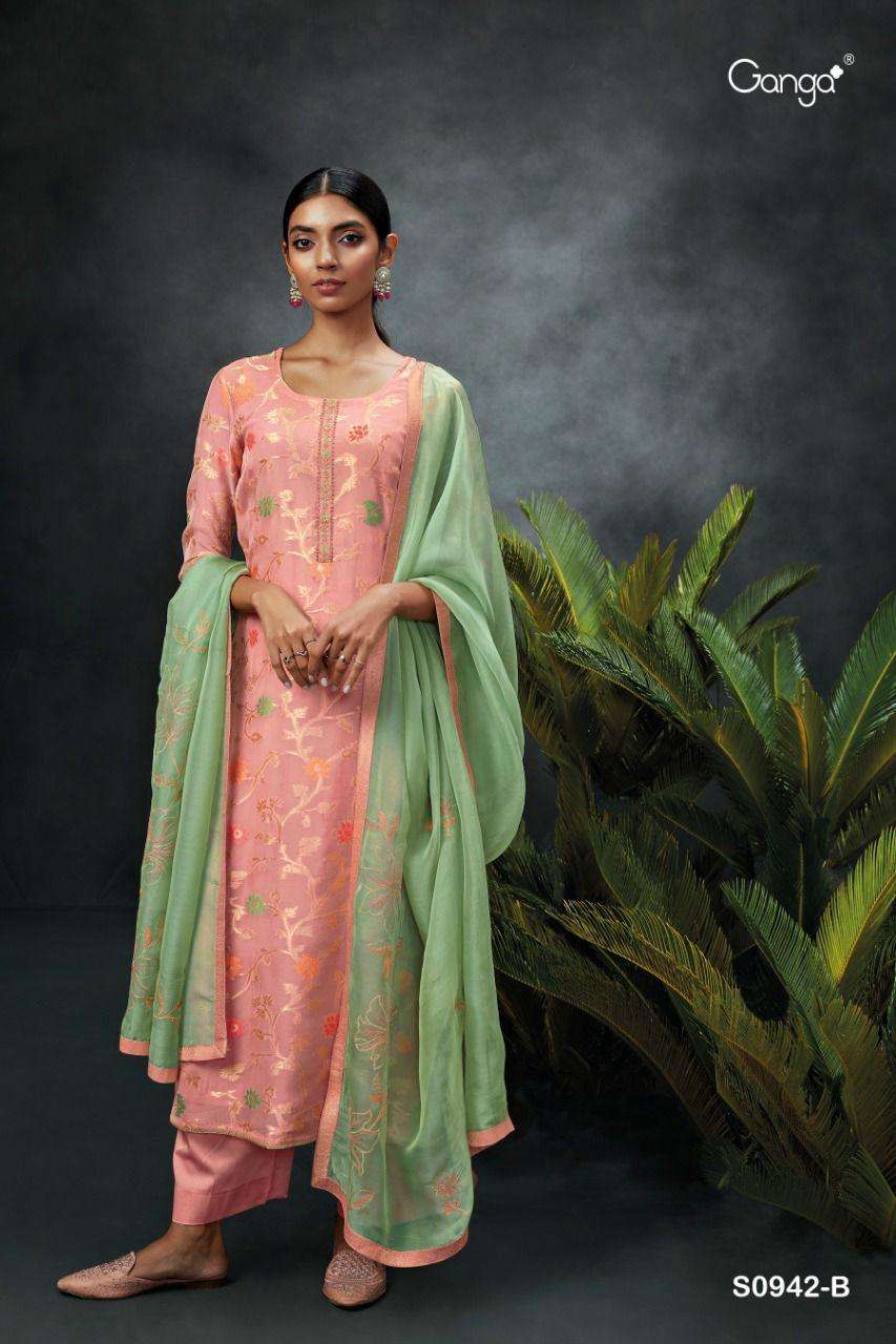 Ganga Fashion Aarav 942 Organza Silk with hand work designer...