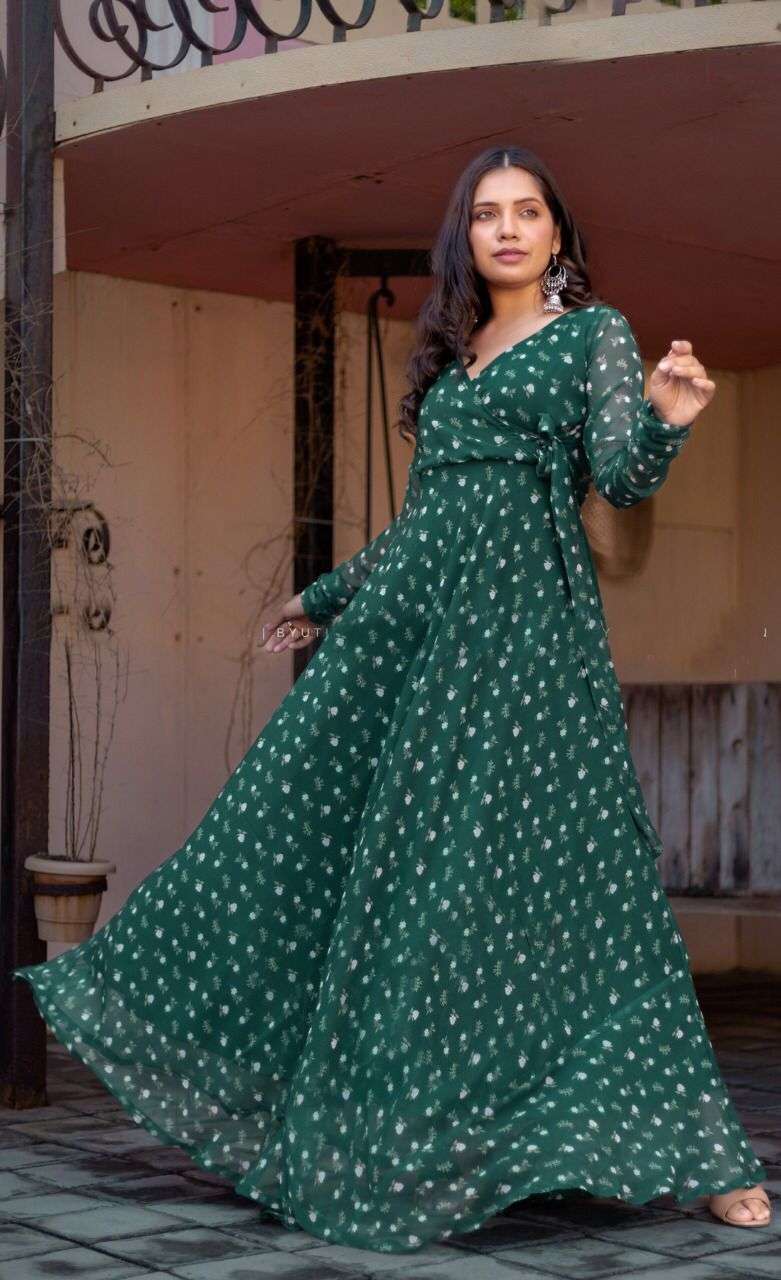 Green Colour Georgette with fancy Readymade  Kurti collectio...