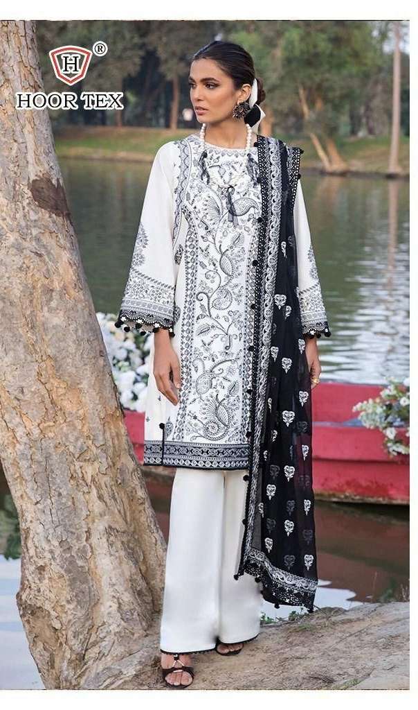 Hoor Tex 05 Lawn cotton with embroidery work pakisatni suits...