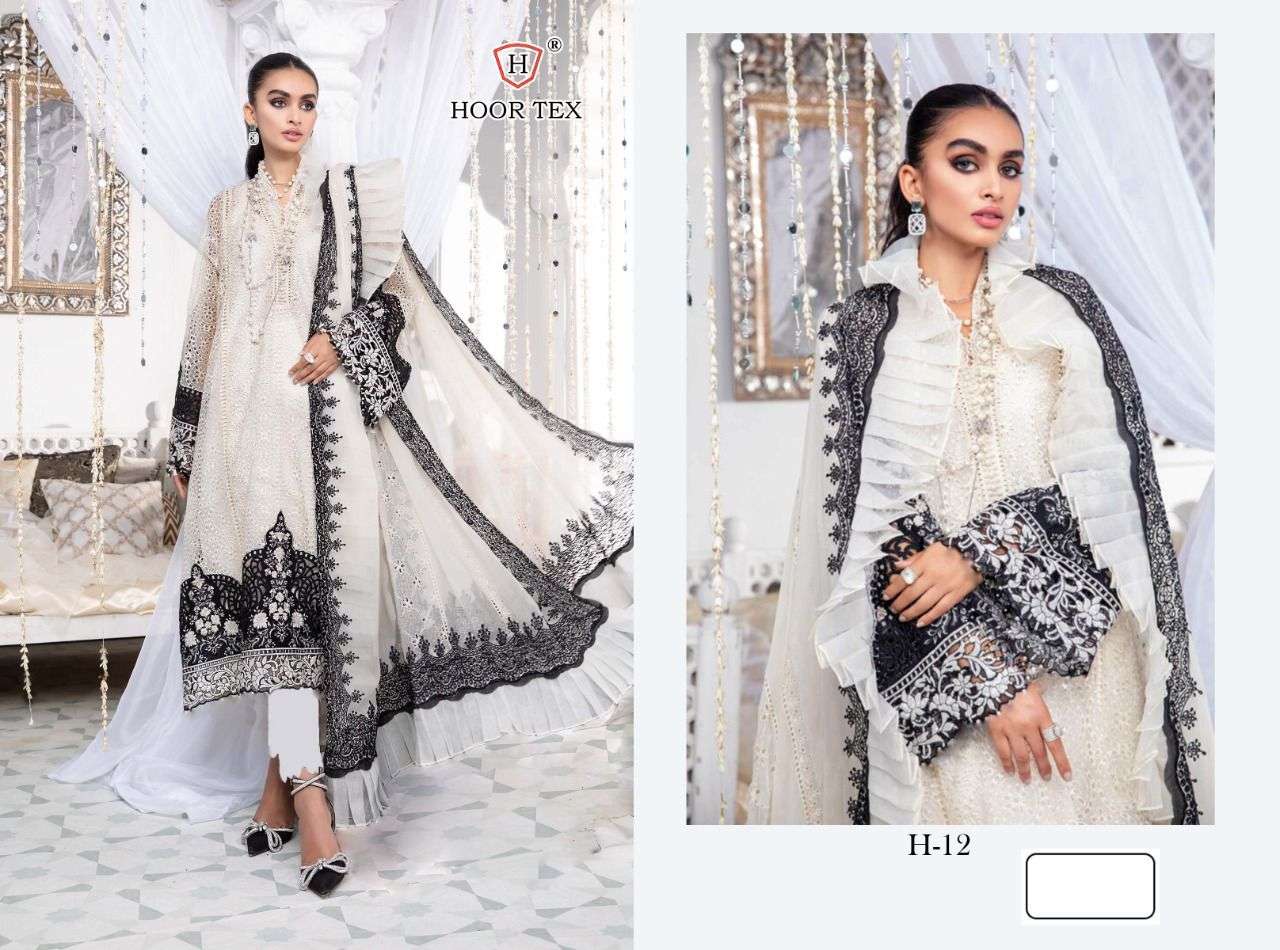 Hoor Tex 12 Lawn Cotton With Embroidery work Pakistani suits...
