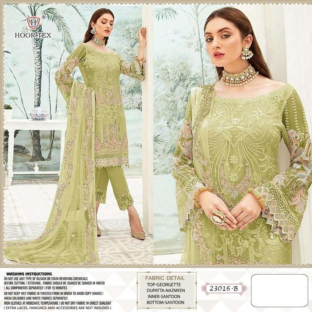 Hoor Tex 23016 Georgette with Embroidery Stone Work Pakistan...