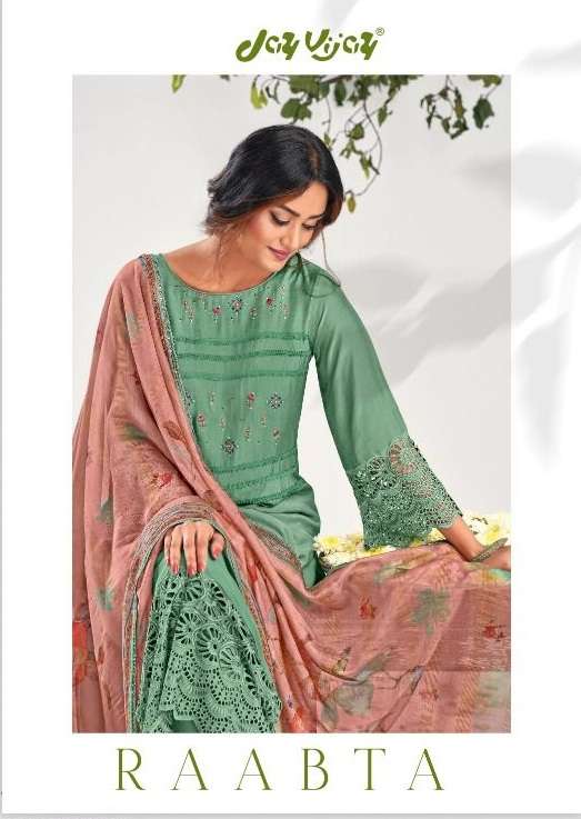 Jay Vijay Raabta Moga Silk With Embroidery Work Dress Materi...