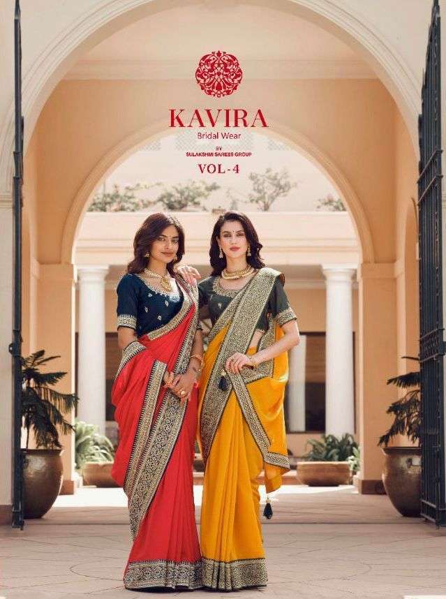 KAVIRA VOL 4 Vichitra Silk with fancy Border Saree collectio...