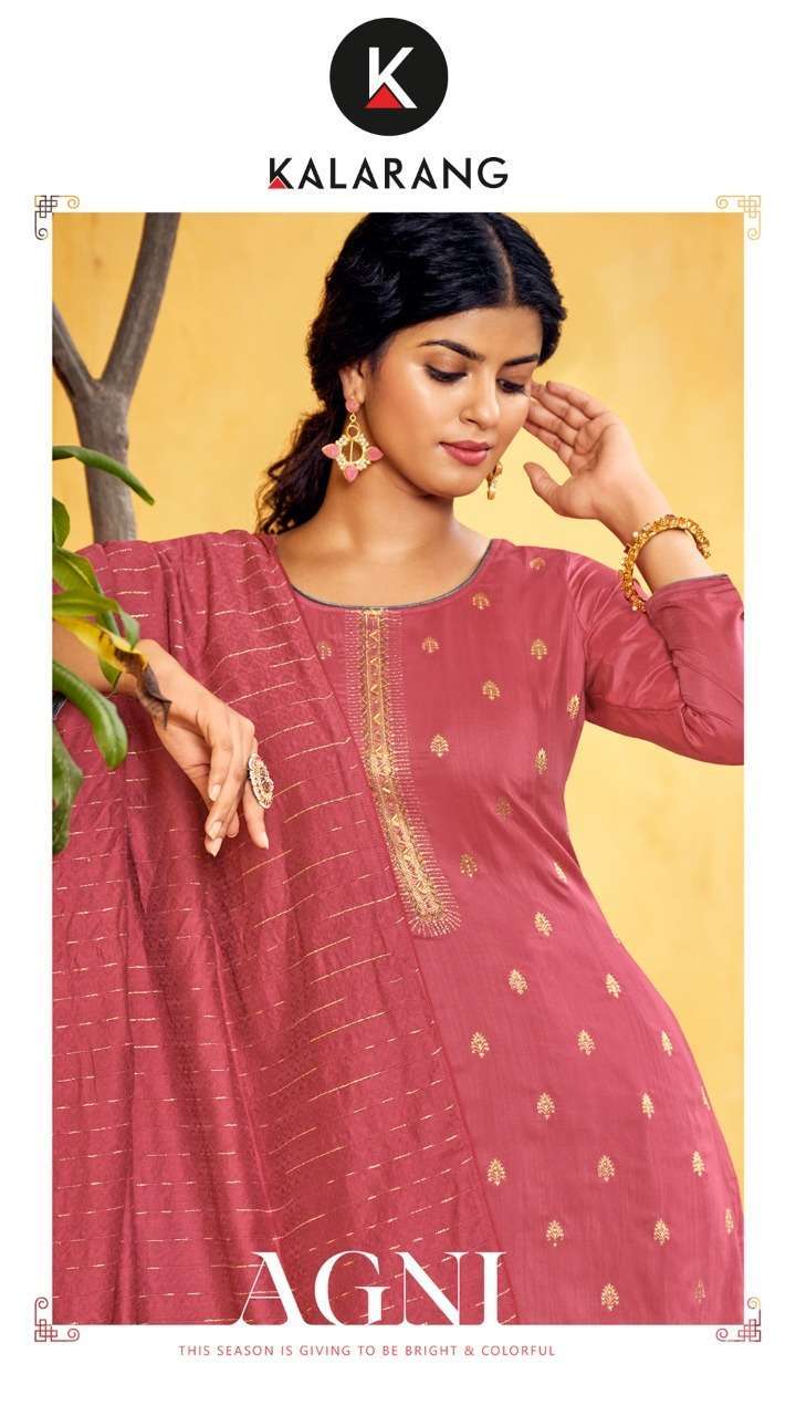 Kessi Fabrics Kalarang Agni Muslin silk with fancy Salwar ka...
