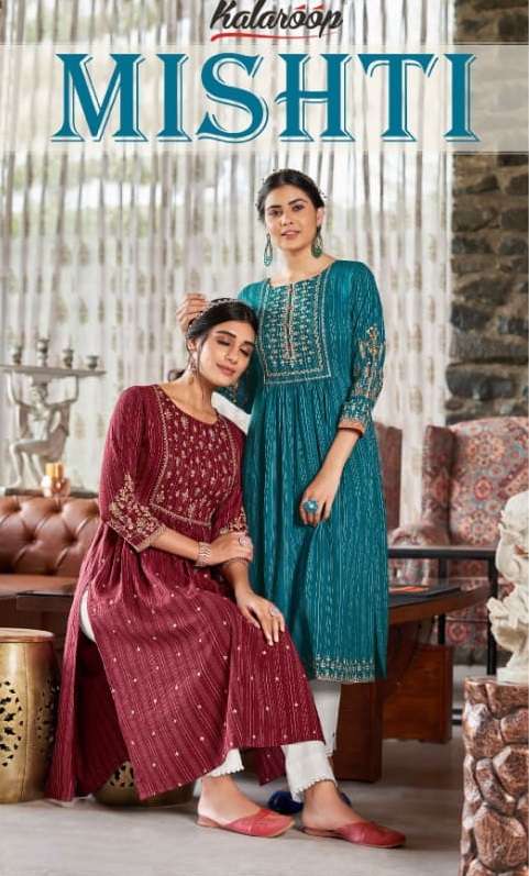Kessi Fabrics Kalaroop Kajree Fashion Misthi Rayon With Embr...