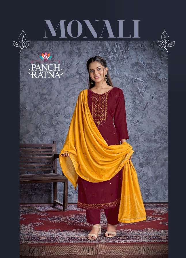 Kessi Fabrics Panch Ratna Monali Silk With hand Work Fancy S...