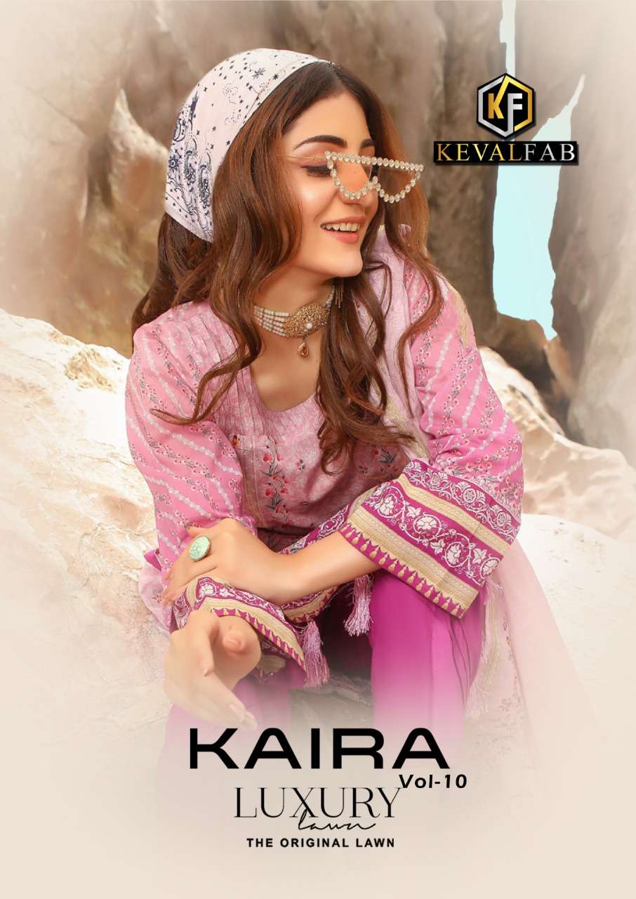 Keval Fab Kaira Vol 10 Lawn Cotton With Dress Material colle...