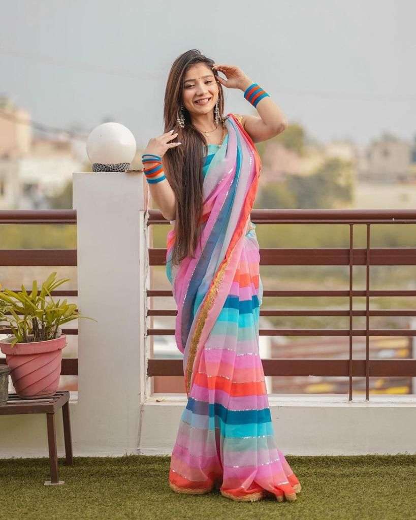 Khushi Punjaban Leheriya rainbow saree a wholesale rates