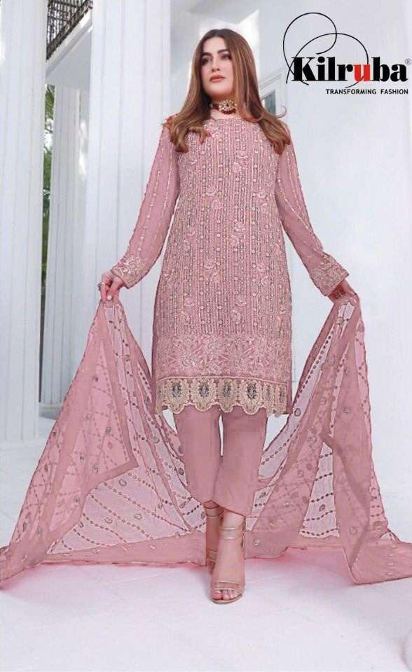 Kilruba 204 Georgette with embroidery work Pakistani suits c...