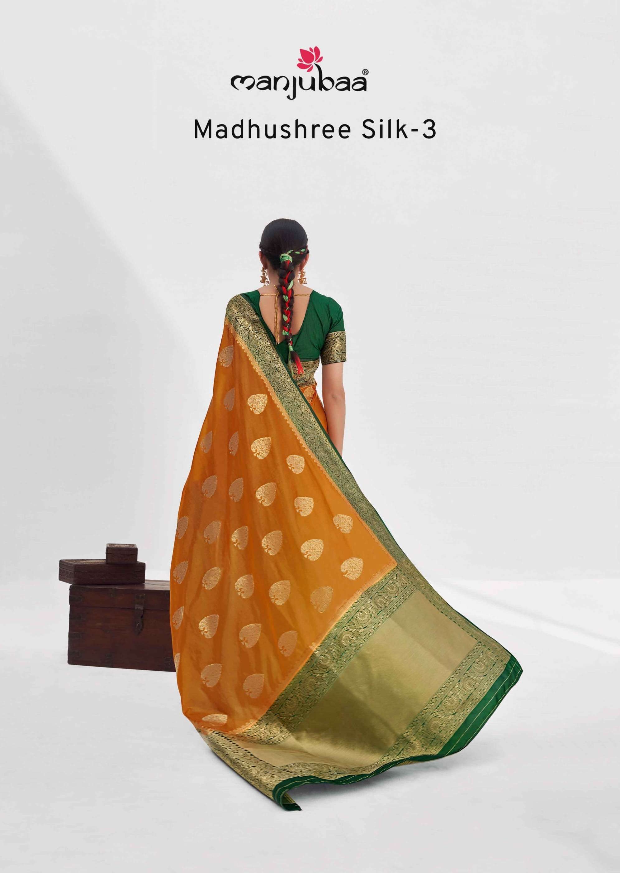 Manjubaa Madhushree silk VOl 3 Organza Silk with Weaving Des...