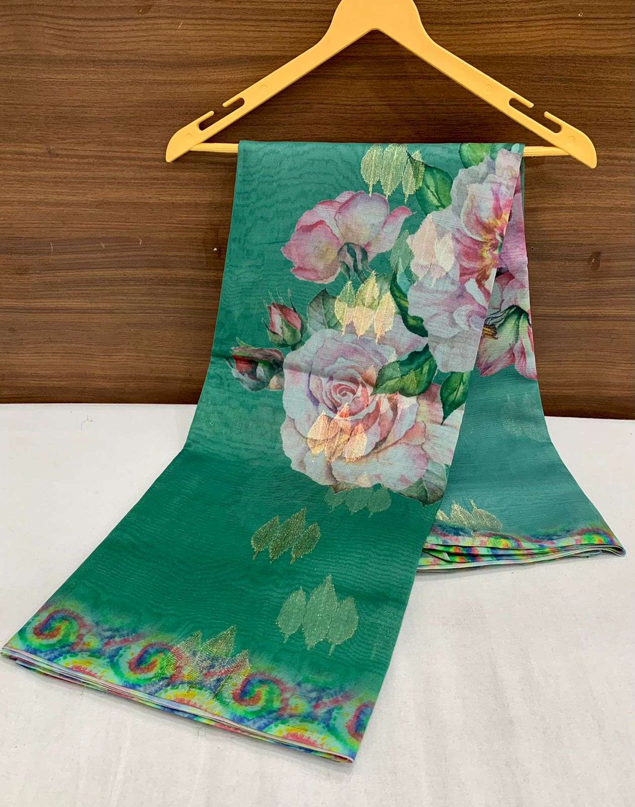 Organza Silk with Flower Print Saree collection at best rate
