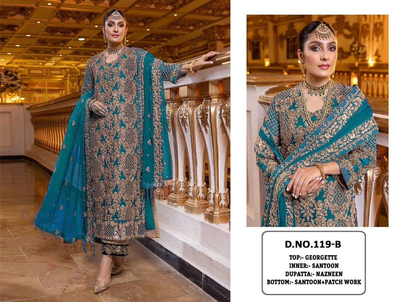 PAKISTANI SUITS GEORGETTE FABRIC SALWAR KAMEEZ DRESS MATERIA...