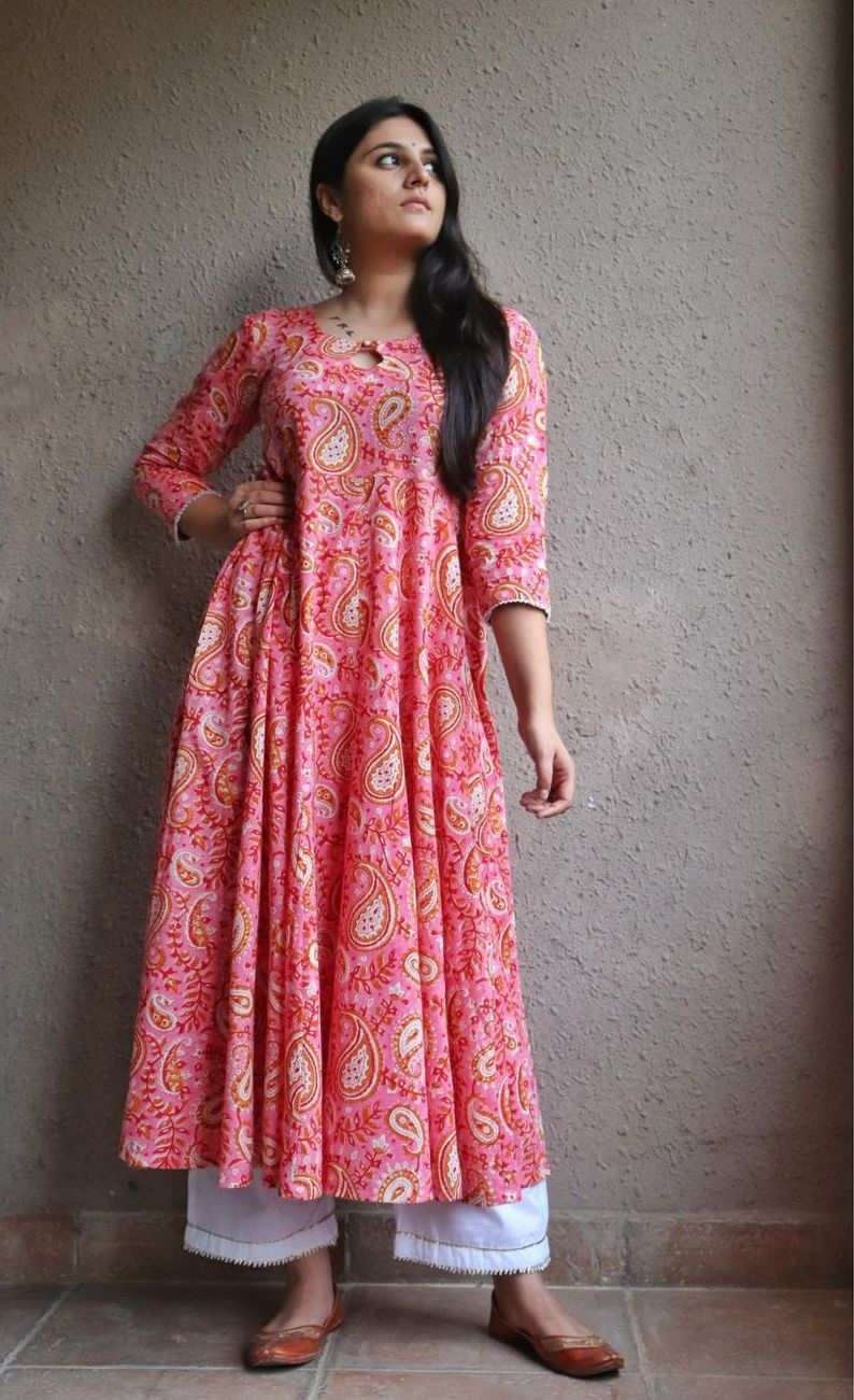 Pink Colour Georgette with Digital Print Long Gown Kurti col...