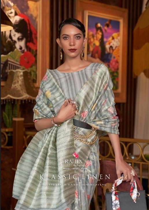 Rajtex Klassic Linen With Handloom Weaving Saree collection ...