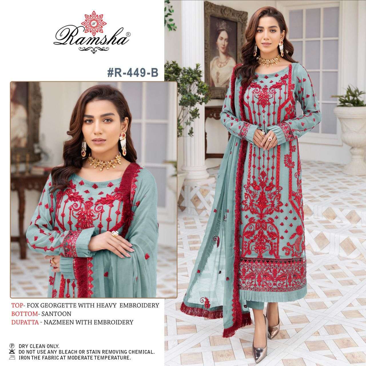 Ramsha 449 NX Georgette With Embroidery work Pakistani Suits...