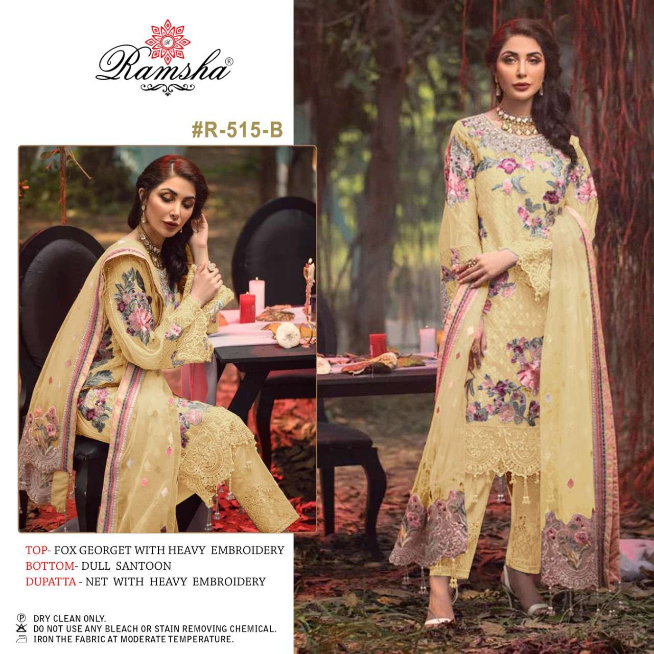 Ramsha R 515 Georgette with Embroidery work Pakistani suits ...