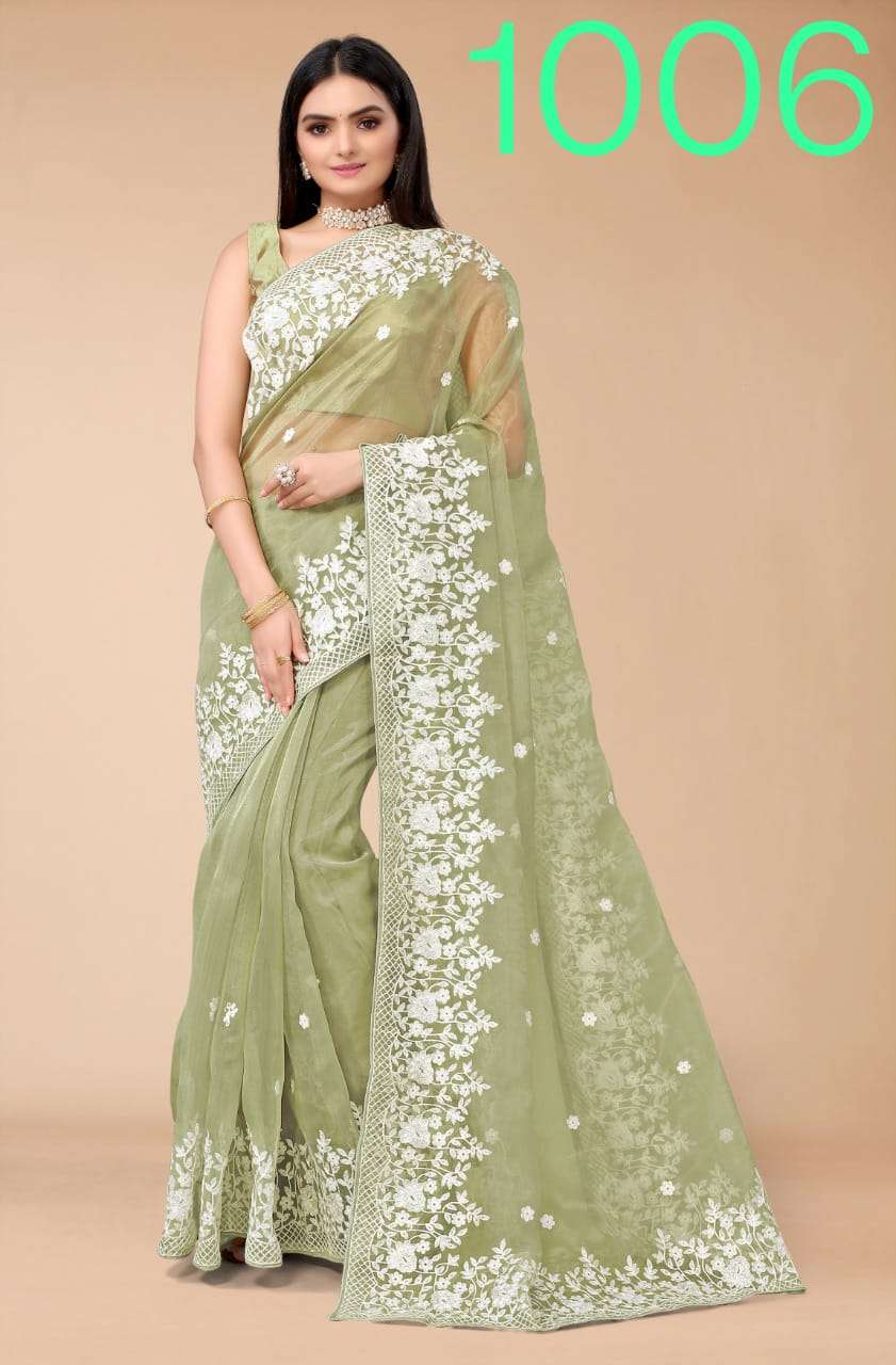 RC Presents Walasi Organza With Embroidery work Saree collec...