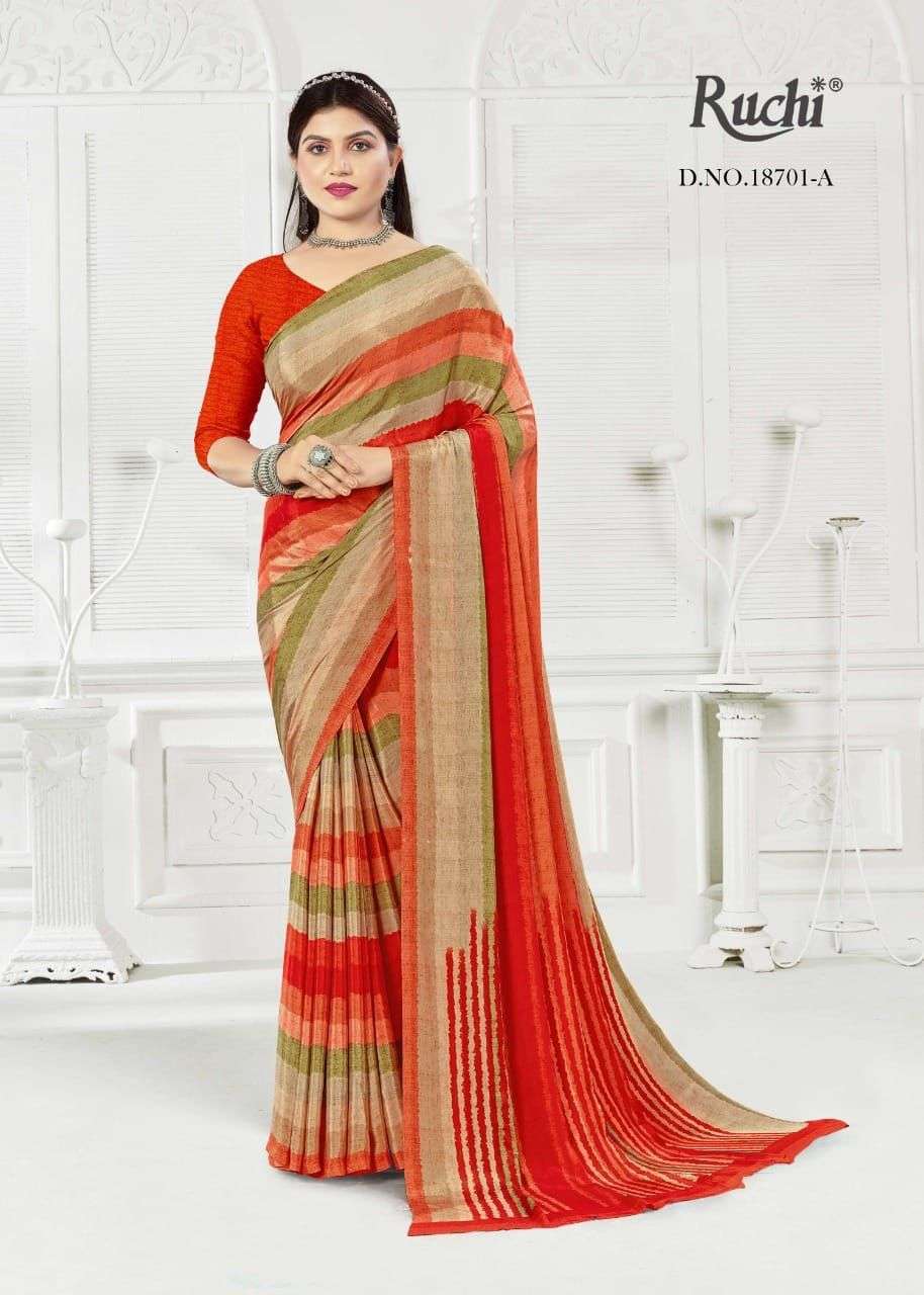 Ruchi Vivanta Silk Creap With printed Regular Wear Saree col...