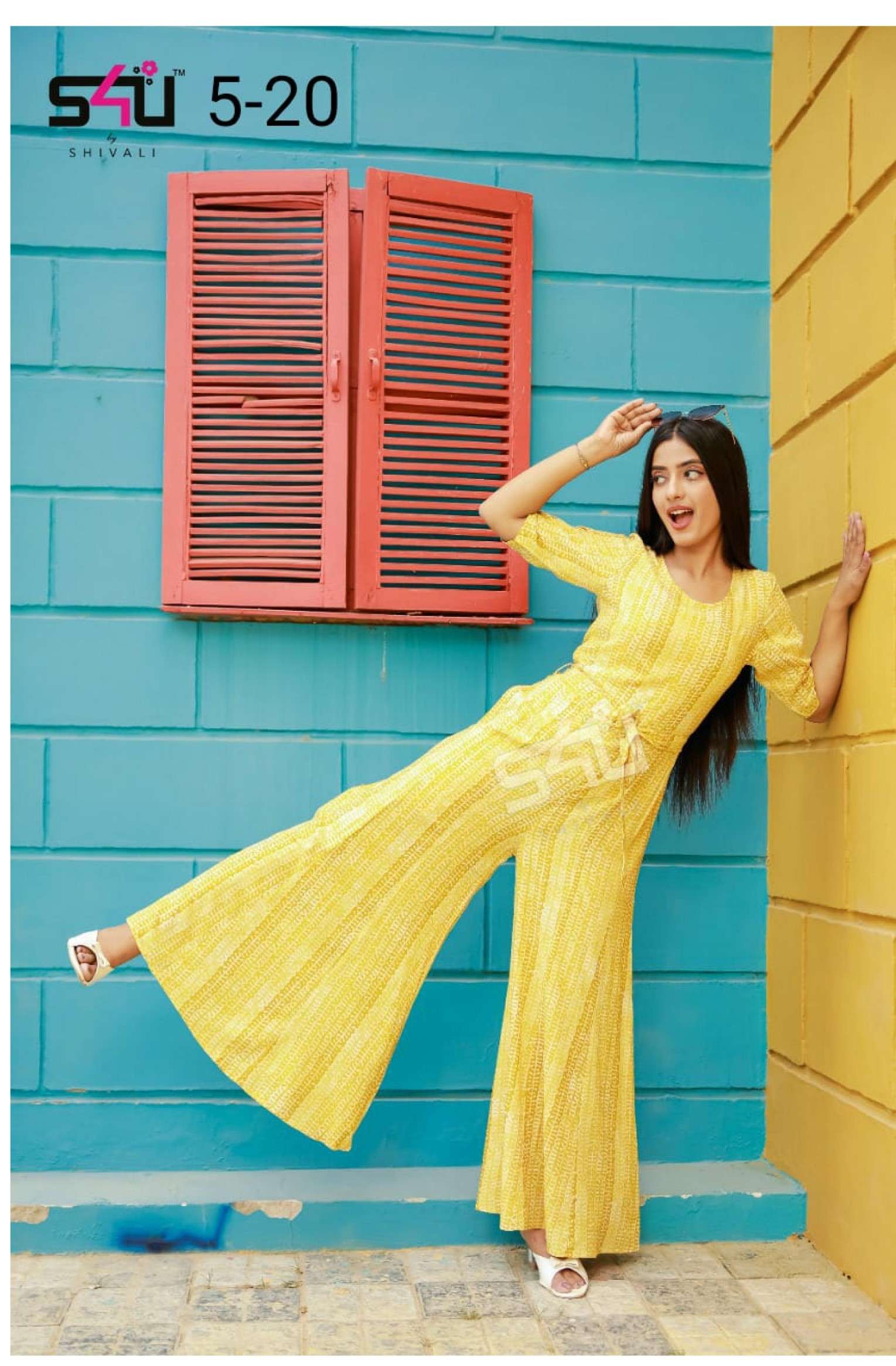 S4u 5-20 Fancy Readymade Yellow Colour Suits collection at b...