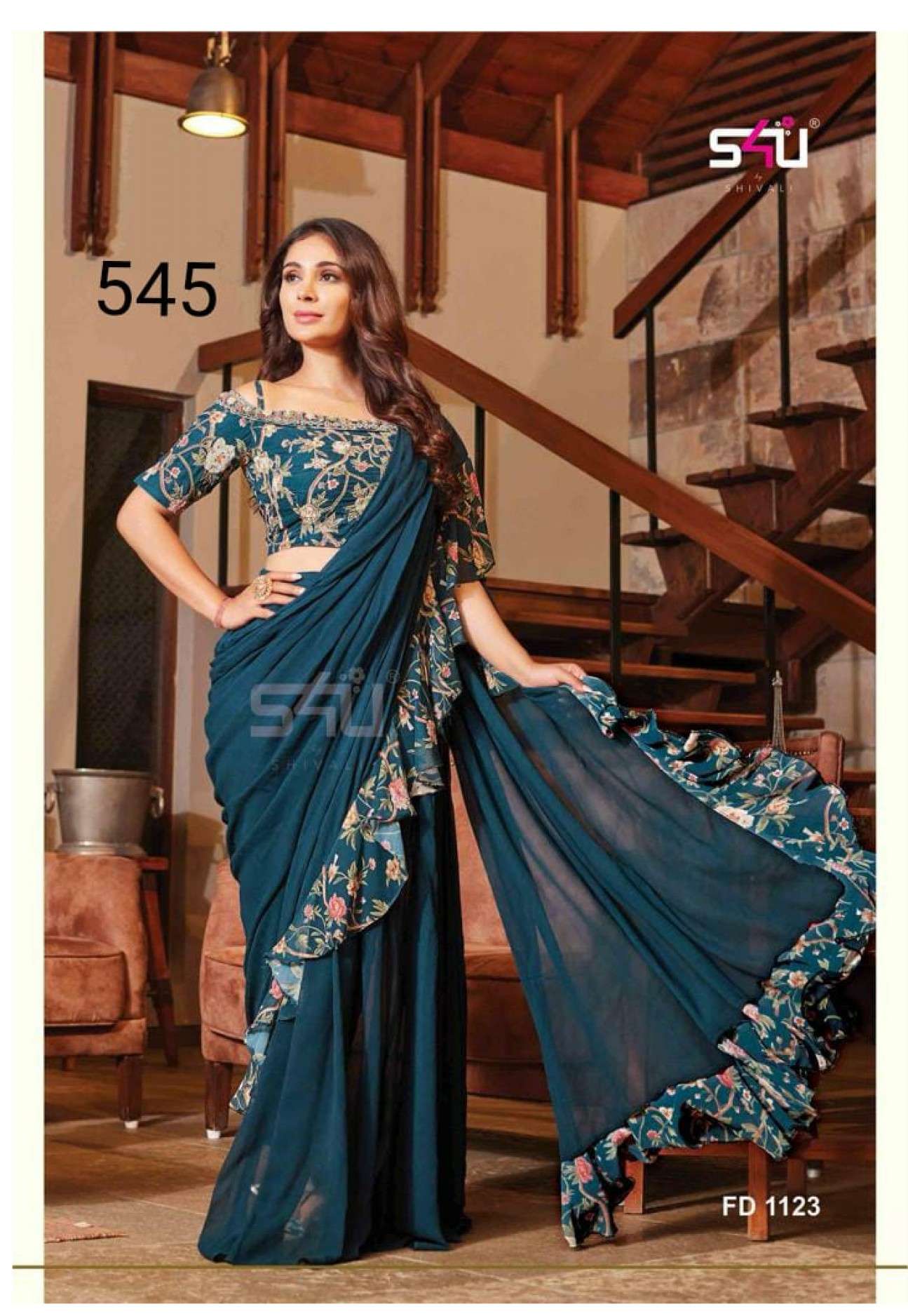 S4U 545 LATEST PRE STITCHED SAREE BY S4U AWESOME COLLECTION