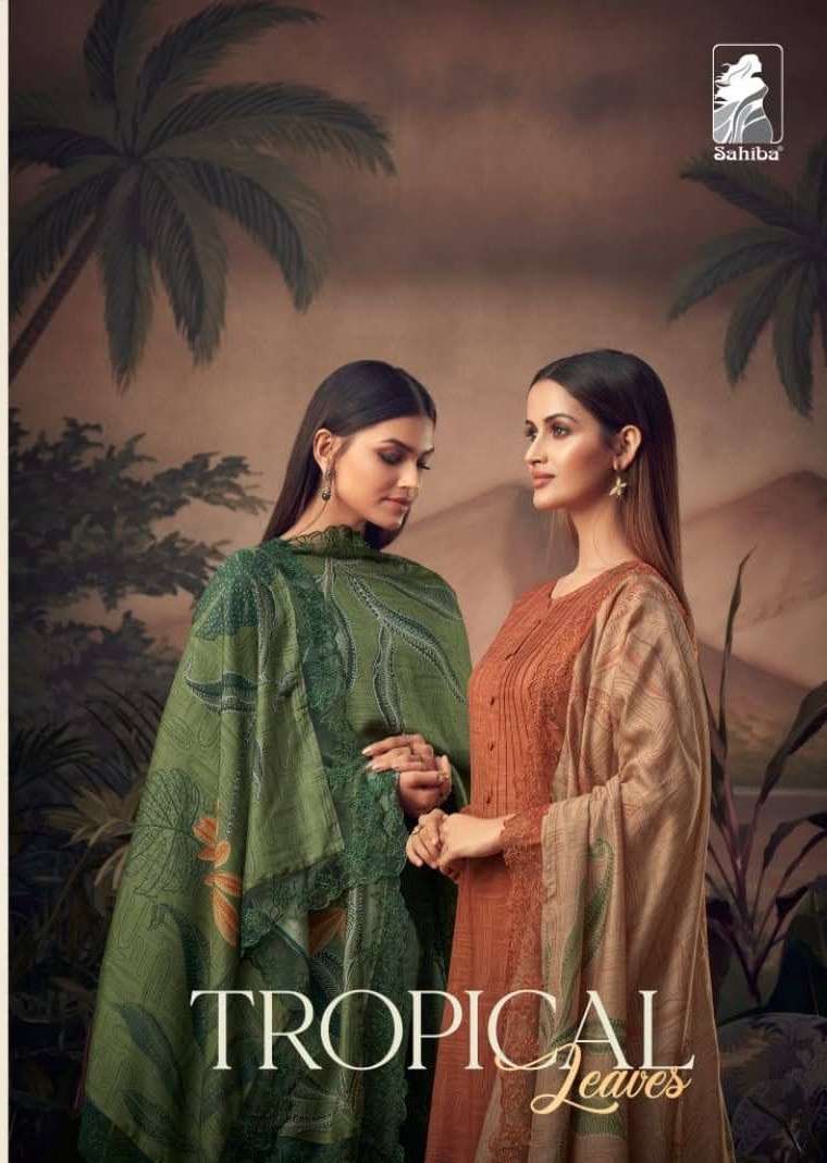 Sahiba Tropical Leaves Silk with Digital Print Fancy Salwar ...