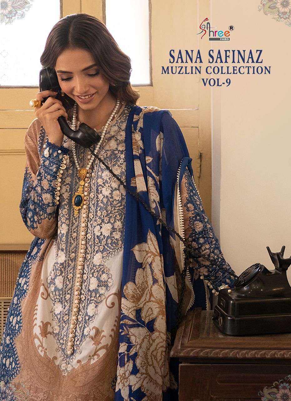 Shree Fabs Sana Safinaz Muzlin Collection Vol 9  Cotton with...
