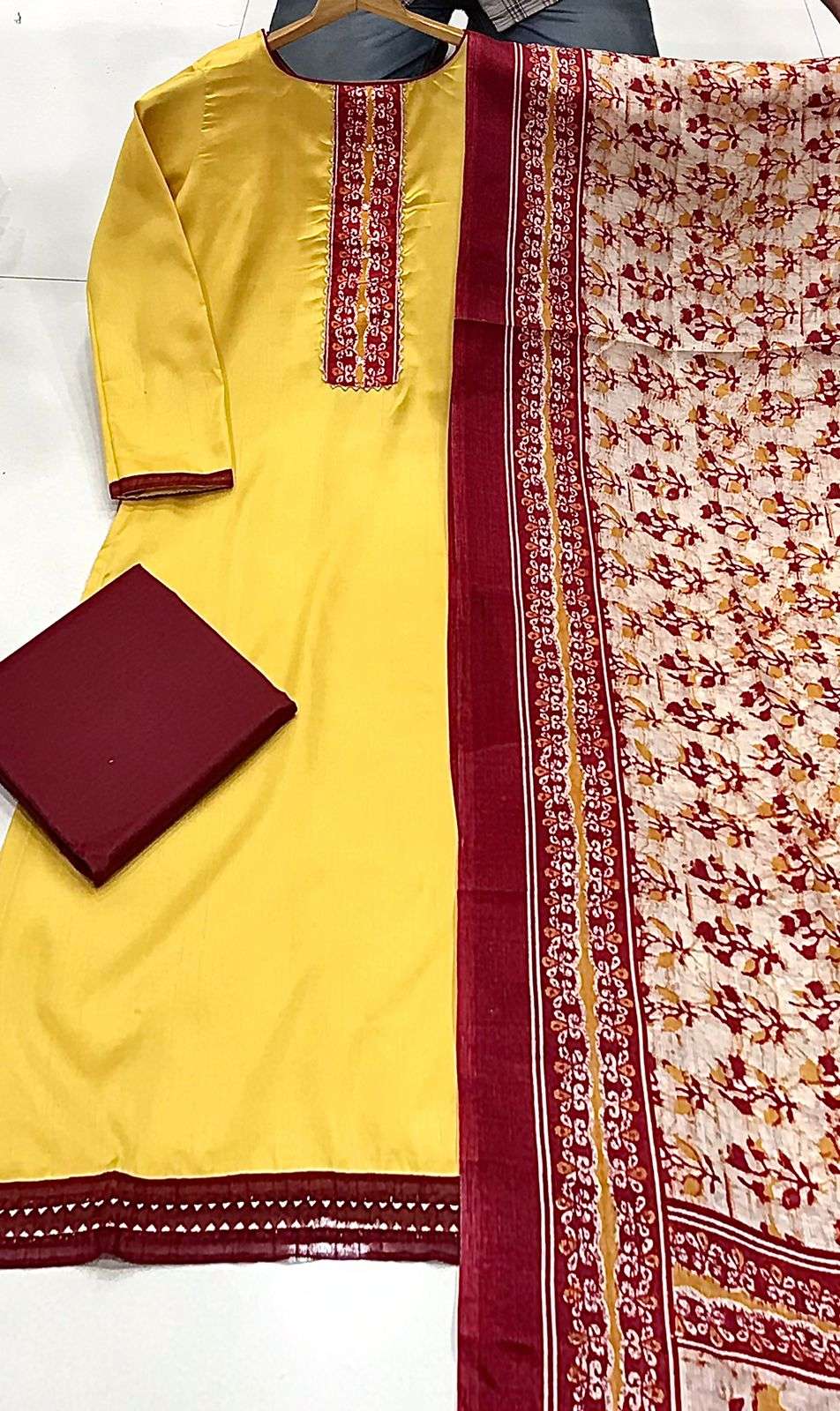 South Silk With Batik Print Pach Work  dress material collec...