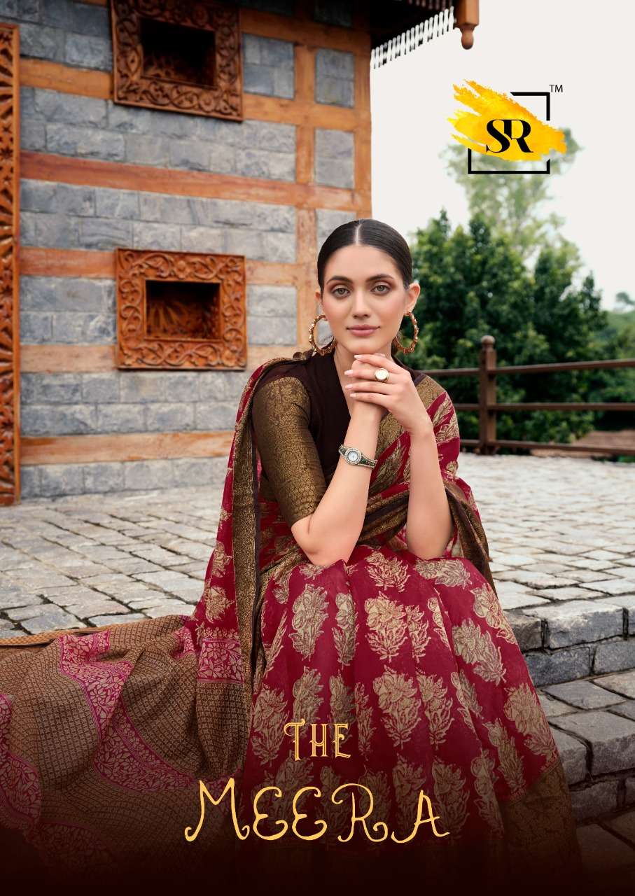 Sr Sarees The Meera Linen With fancy Printed Regular Wear Sa...