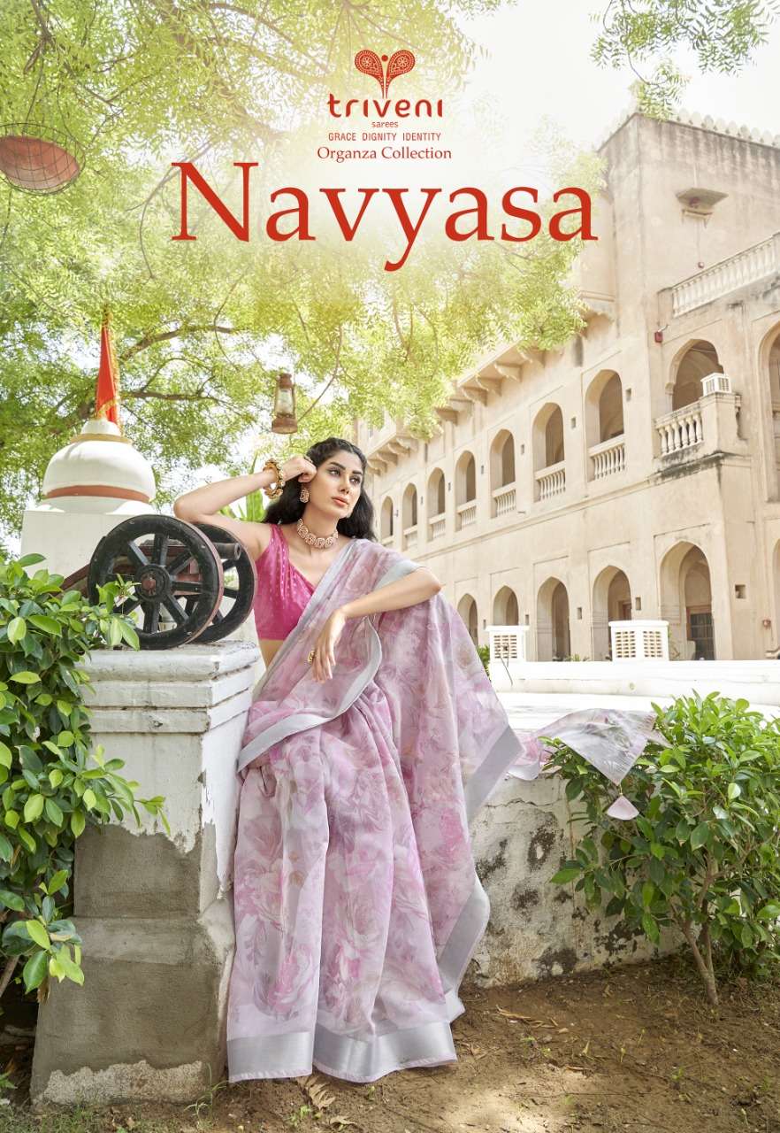 Triveni Sarees Navyasa Organza silk with fancy saree collect...