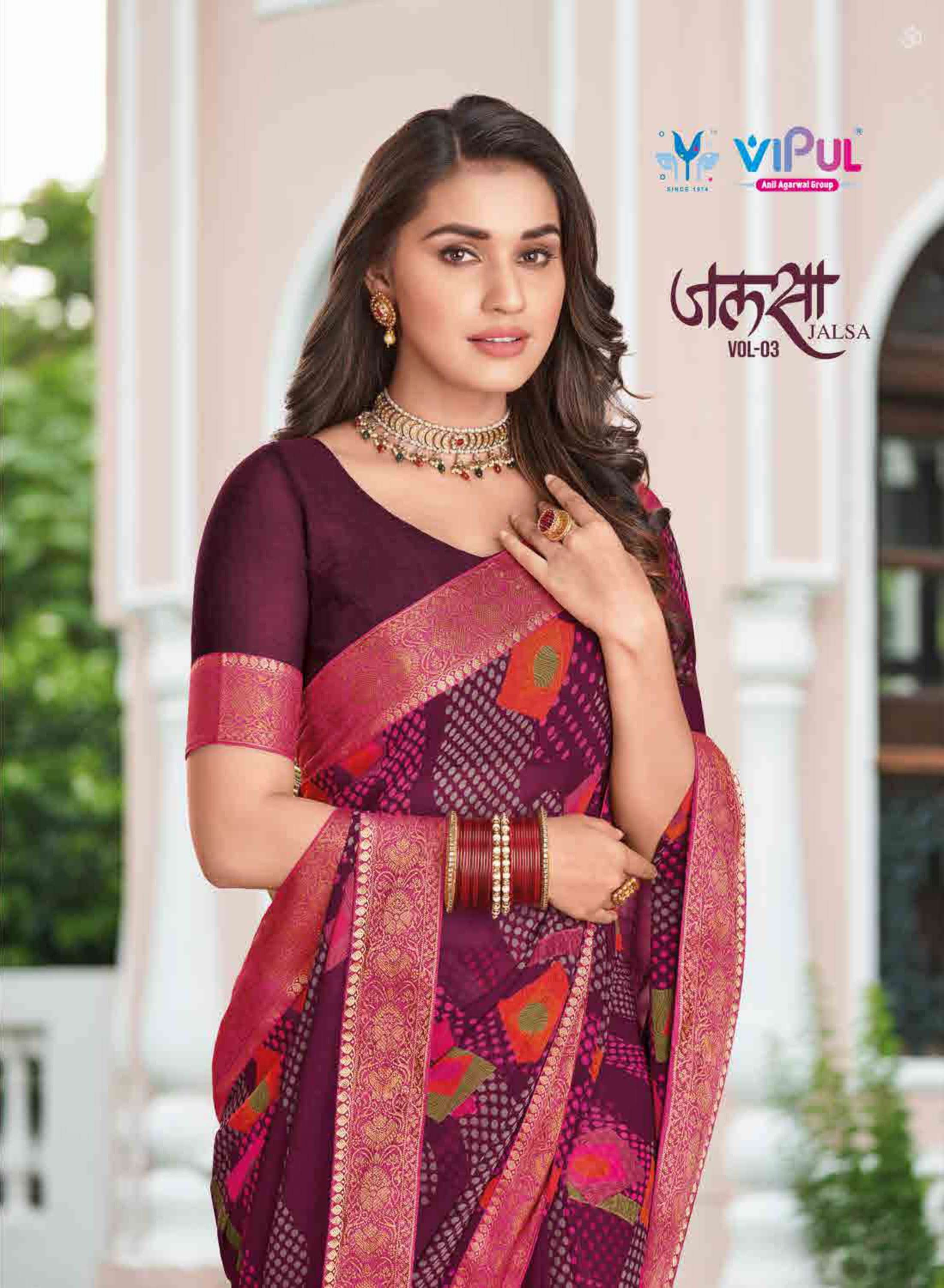 Vipul fashion Jalsa vol 3 Georgette with Printed fancy saree...