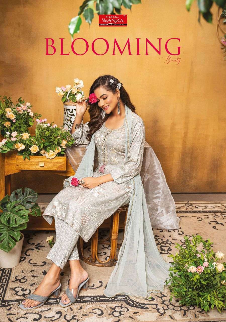 Wanna Blooming Beauty 101-107 Series Rayon salwar suit kurti...