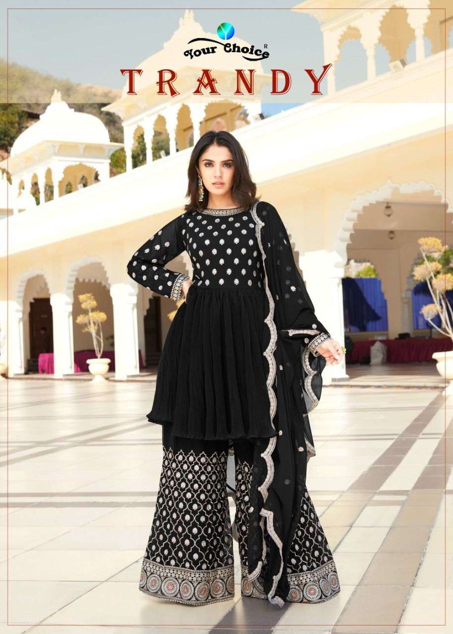 Your Choice Trendy Georgette with fancy Handwork Designer Sa...