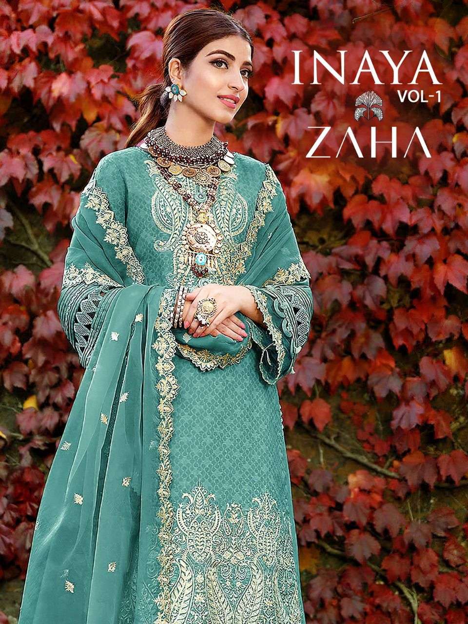 Zaha Inaya vol 1 Georgette with Embroidery work Pakistani su...