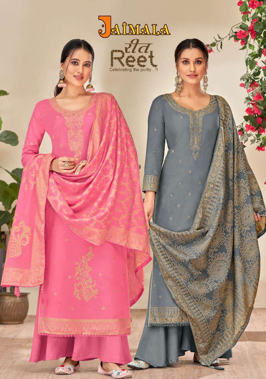 Alok Suits Jaimala Reet Jacquard Cotton with Khatli work Dre...