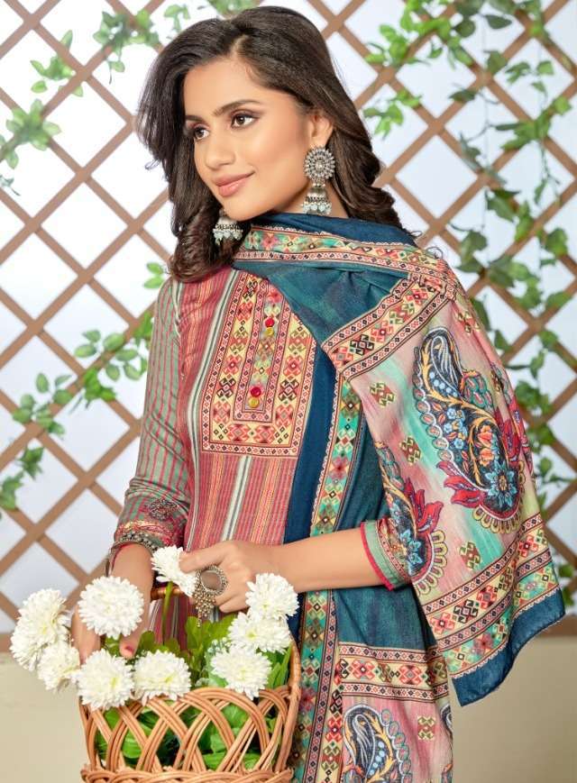 Bipson Shaneel vol 4 Pashmina With Printed Winter Wear suits...